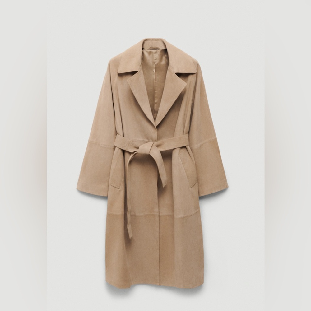 NWT 100% Suede Trench Coat